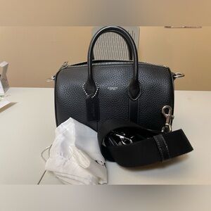 Coach Mens Black Small Compass Satchel Crossbody